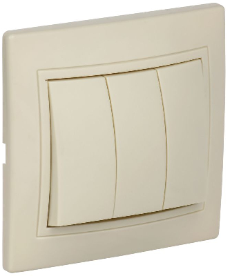 Выключатель 3-кл. СП Кварта 10А IP20 ВС10-3-0-ККм крем. GENERICA EVK30-K33-10-DM