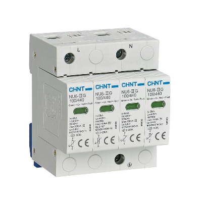 Ограничитель импульсных перенапряжений NU6-IIG 4п In=15кА Uc=440В Im=40кА (R) CHINT 252574
