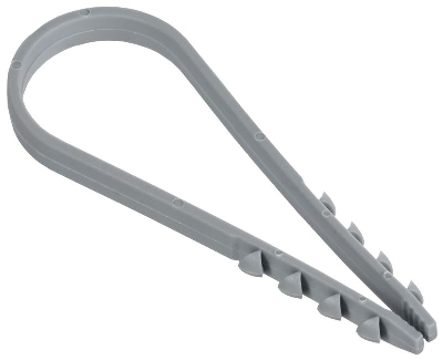 Дюбель-хомут 19х25мм для круглого кабеля нейлон сер. (уп.100шт) GENERICA UDH13-19-25-100-K03-G