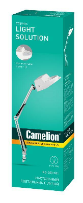 Светильник настольный KD-350 С01 струбцина с увелич. стеклом бел. Camelion 9225