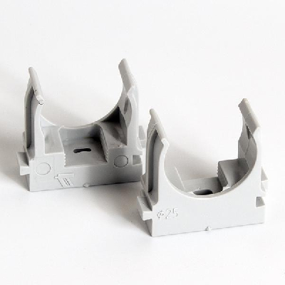 Держатель для труб (клипса) d25мм для монтажн. пистолета сер. (уп.100шт) TOKOV ELECTRIC TKE-LC-25-ZP-C06/100