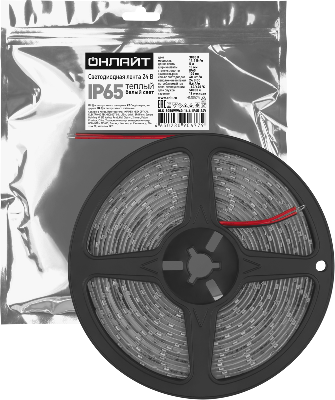 Лента светодиодная 90 677 OLS-5050WW60-14.4-IP65-24V (уп.5м) ОНЛАЙТ 90677