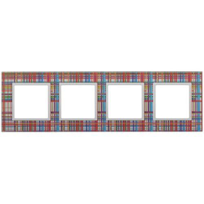 Рамка 4-м 14-5104-00 стекло Elegance прозрачный+бел. ЭРА Б0034523