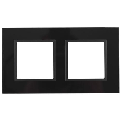 Рамка 2-м 14-5102-05 стекло Elegance черный+антрацит ЭРА Б0034492
