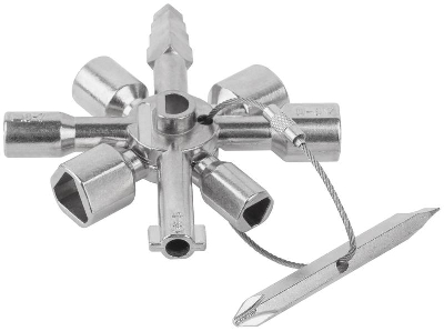 Ключ универсальный для электрошкафов 10-в-1 двусторонняя CrV бита РН2/SL7 FIT 60110