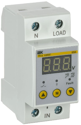Реле напряжения РН-д 1ф 36мм 63А KARAT IEK IVR21-1-63