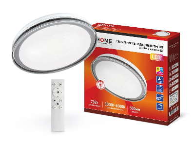 Светильник светодиодный COMFORT LEGION 75Вт 3000-6500К 6000лм 230В 490х85мм с пультом ДУ IN HOME 4690612035734