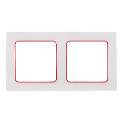 Рамка 2-м Стокгольм бел. с линией цвета красн. PROxima EKF EXM-G-305-20