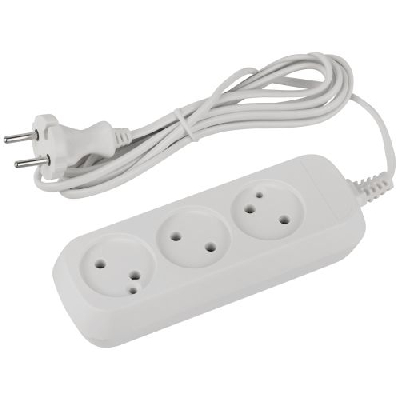 Удлинитель 3х1.5м без заземл. 6А IP20 GREEN LINE UDL-6-315 ШВВП 2х0.75 Эра Б0065043