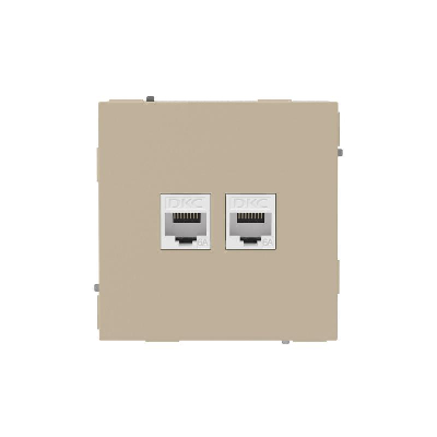 Розетка компьютерная 2-м KANT RJ45 кат.6A без шторки ванильн. марципан DKC 7015674