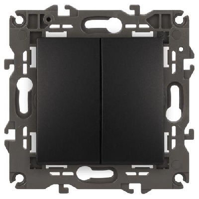 Переключатель 2-кл. СП Elegance 14-1106-05 10А IP20 250В 10AX механизм антрацит Эра Б0034247