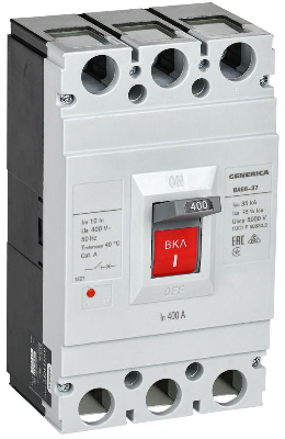 Выключатель автоматический 3п 400А 35кА ВА66-37 GENERICA SAV40-3-0400-G