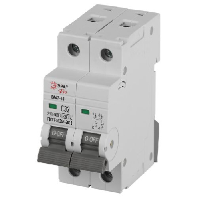 Выключатель автоматический 2п C 32А 4.5кА ВА47-63 PRO ЭРА Б0059425
