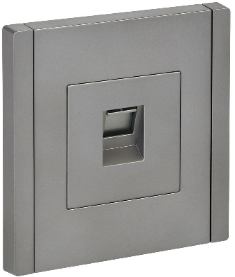Розетка компьютерная RJ45 кат.5E FORTE&PIANO FP532 сталь IEK FP-K10-1-K46