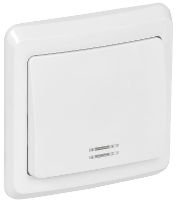 Выключатель 1-кл. СП Вега 10А IP20 ВС10-1-1-ВБ с индикацией бел. GENERICA EVV11-K01-10-DM