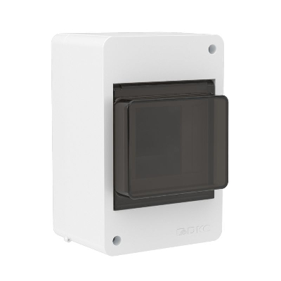 Щиток настенный Фрейм (FRAME) ЩРн-п-4 4мод. с тонированной дверцей бел. DKC F04W0WD