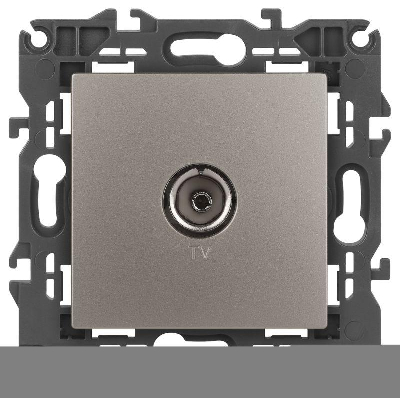 Розетка телевизионная одиночная TV Elegance 14-3101-16 титан Эра Б0065760