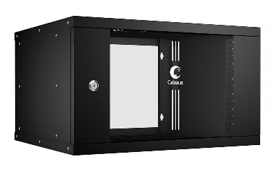 Шкаф телекоммуникационный настенный разборный LIGHT WSC-05D-6U55/45-BK 19дюйм 6U дверь стекло черн. Cabeus 10172c