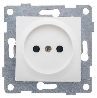 Розетка 1-м СП Ugra 16А 250В без заземл. защ. шторки механизм бел. GUSI С11Р2-001