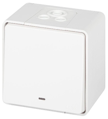 Выключатель Эксперт 11-1502-01 с подсветкой IP55 10АХ-250В ОУ бел. Эра Б0063305