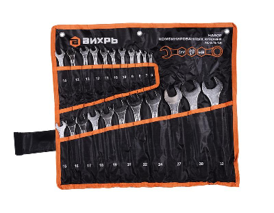Набор комбинированных ключей 22шт 6-32 в чехле Вихрь 73/6/5/15