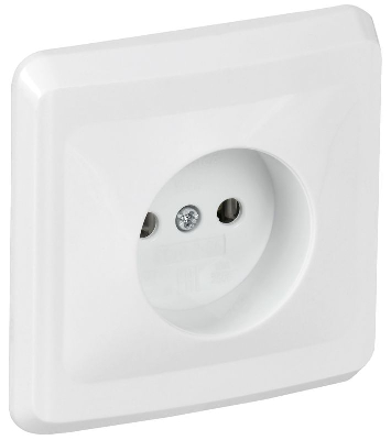 Розетка 1-м СП Вега РС10-2-ВБ 10А IP20 без заземл. без защ. шторок бел. GENERICA ERV10-K01-10-DM