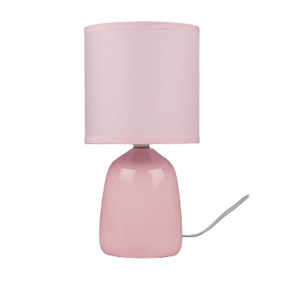 Светильник настольный JH2-02-pk E14 IP20 130х130х255мм керамика; ткань; PVC-пластик роз. JazzWay 5062337