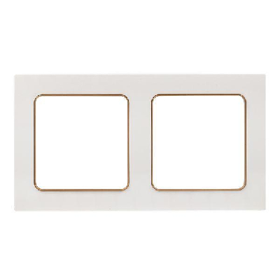 Рамка 2-м Стокгольм бел. с линией цвета шампань PROxima EKF EYM-G-303-10