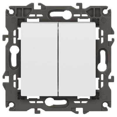 Выключатель 2-кл. СП Elegance 14-1104-01 10А IP20 250В 10AX механизм бел. Эра Б0034229