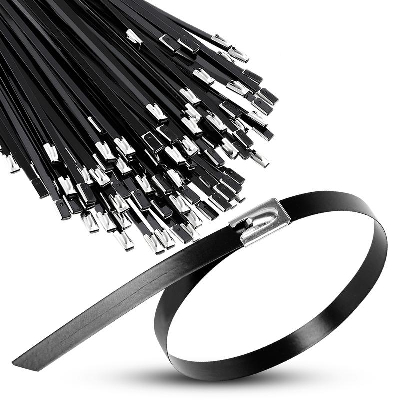 Хомут кабельный 7.9х400 сталь ANSI 304 с покрытием TOKOV ELECTRIC TKE-HM304-7.9-400-C/100