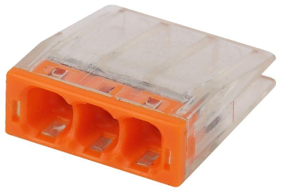 Клемма строительно-монтажная СМК компактная 203 NO-224-23 3-проводная 0.5-2.5кв.мм (уп.100шт) Эра Б0043941