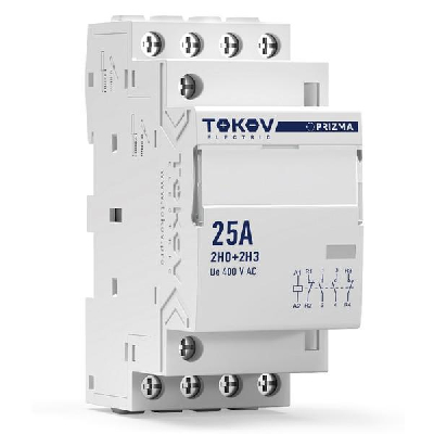 Контактор модульный 36мм 25А 230В АС 2НО 2НЗ PRIZMA TOKOV ELECTRIC TKE-PZ-MC-2-25-230-22
