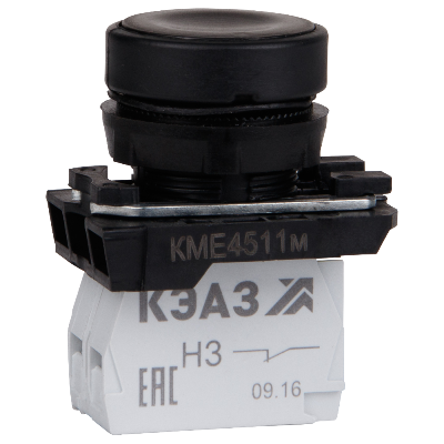Кнопка КМЕ 4511м 1но+1нз цилиндр IP54 черн. КЭАЗ 248246