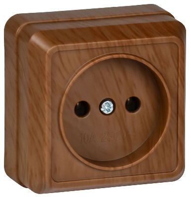 Розетка 1-м ОП Октава 10А IP20 без заземл. дуб GENERICA ERO10-K04-10-DC