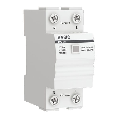 Реле напряжения RVb-40A (сквозное подкл.) Basic EKF rvb-40a