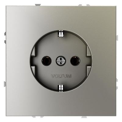 Розетка 1-м СП S70 16А с заземл. механизм шелк Voltum VLS040104
