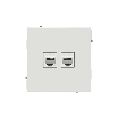 Розетка компьютерная 2-м KANT RJ45 кат.6A без шторки бел. песок DKC 7010674