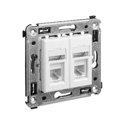 Розетка телефонная 2-м СП Avanti "Белое облако" RJ12 DKC 4400314